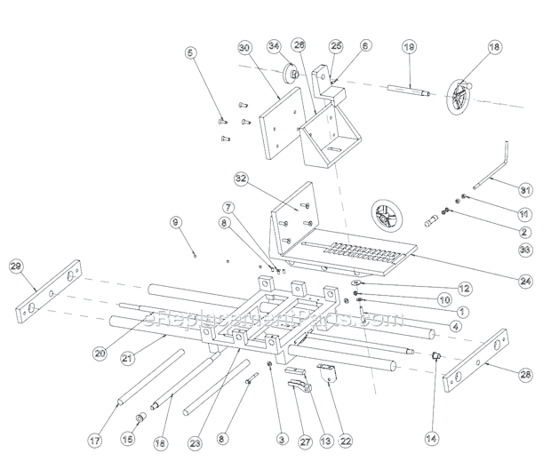 Page C Diagram and Parts List for HP18  Barranca Diamond Brick Saw